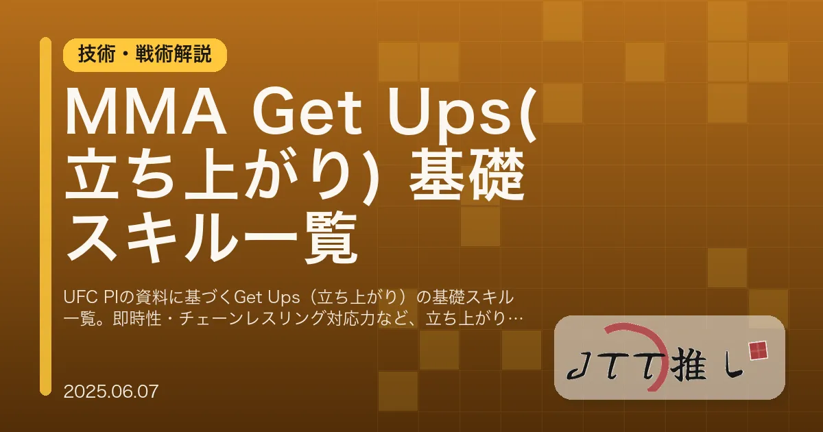 MMA Get Ups(立ち上がり) 基礎スキル一覧
