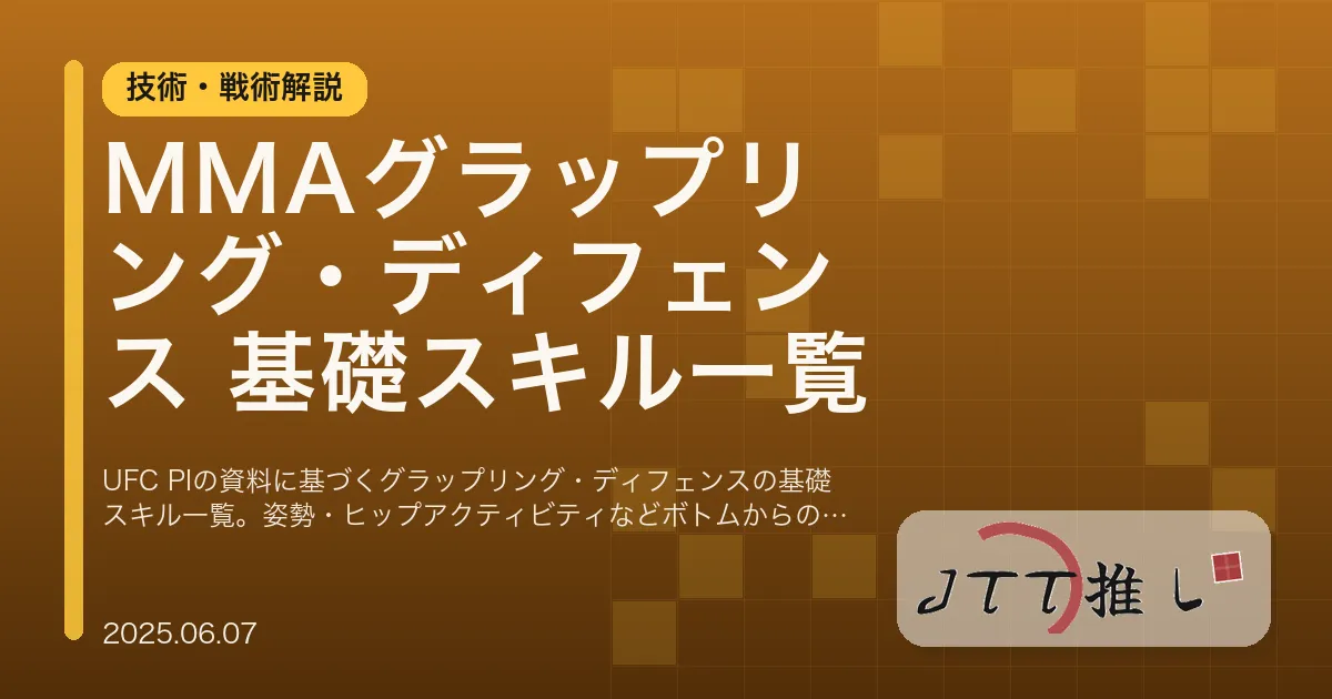 MMAグラップリング・ディフェンス 基礎スキル一覧