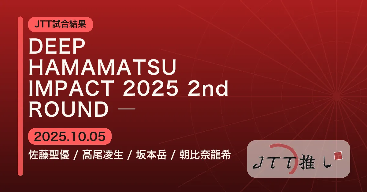 DEEP HAMAMATSU IMPACT 2025 2nd ROUND ― JTT勢の試合感想まとめ