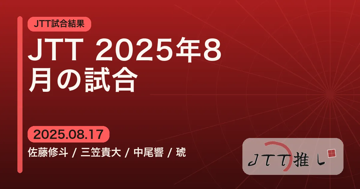 JTT 2025年8月の試合