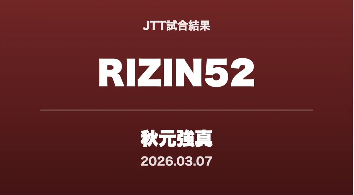 記事「【試合結果】RIZIN52 | JTT参戦選手 試合結果まとめ」のアイキャッチ画像